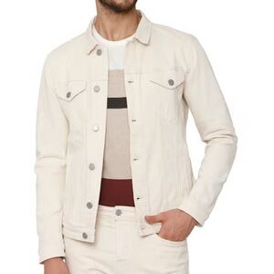 Selected Homme Bone White Regular Fit Denim Jacket Size Men’s S Small
